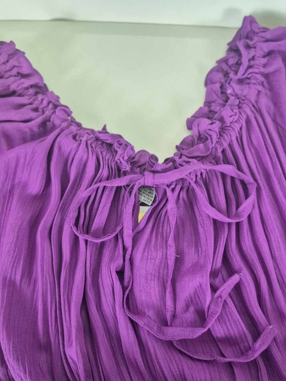 Lotus Traders Smocked Peasant Gypsy Renaissance Dress - Size OS / Fits XL to 2X - Picture 9 of 14